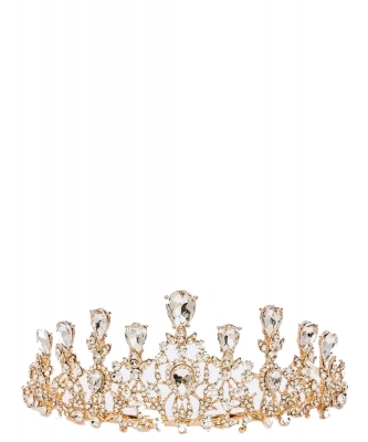 Crystal Bridal Statement Tiara TR330164 Gold